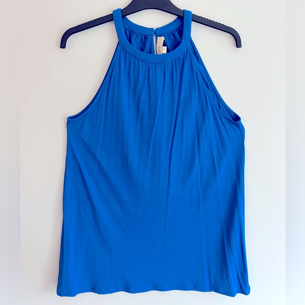 Loft Women's Blue Halter Top size M
